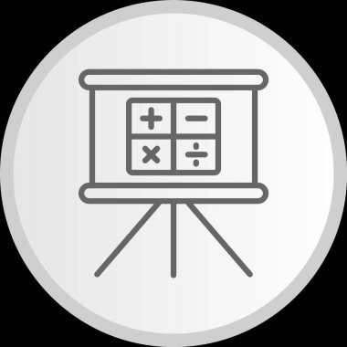 Matematik Vektör Çizgisi Çemberi Gri Simgesi