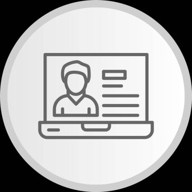 Profil Çizgisi Çemberi Gri Simgesi