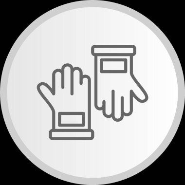 Eldiven Çizgisi Çemberi Gri Simge