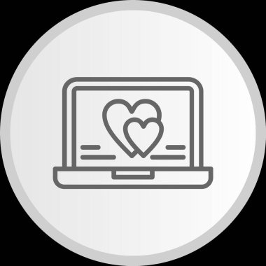 Aşk Çizgisi Çemberi Gri Simgesi