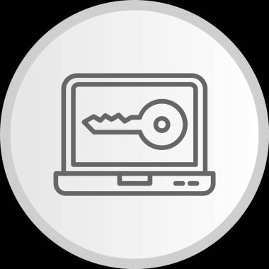 Anahtar Vektör Çizgisi Çemberi Gri Simgesi