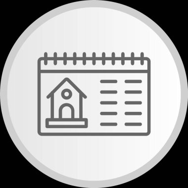 Takvim Çizgisi Çemberi Gri Simgesi