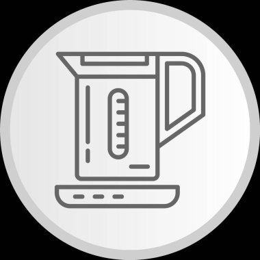 Elektrik Kettle Hattı Gri Simge Çemberi