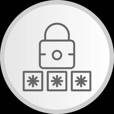 Parola Çizgisi Çemberi Gri Simgesi