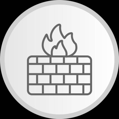 Güvenlik Duvarı Çemberi Gri Simgesi