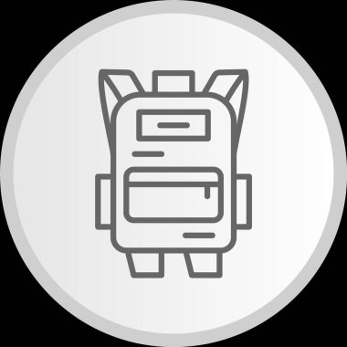 Sırt çantası Çizgisi Çemberi Gri Simgesi