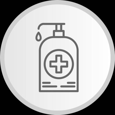 Temizleyici Hattı Gri Çember Simgesi