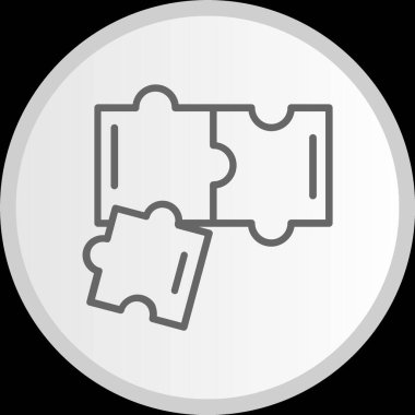 Bulmaca Çizgisi Çemberi Gri Simgesi