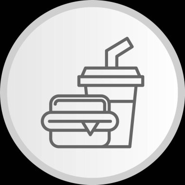 Fast Food Hattı Gri Simge Çemberi