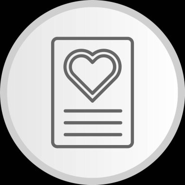 Kalp Çizgisi Çemberi Gri Simge