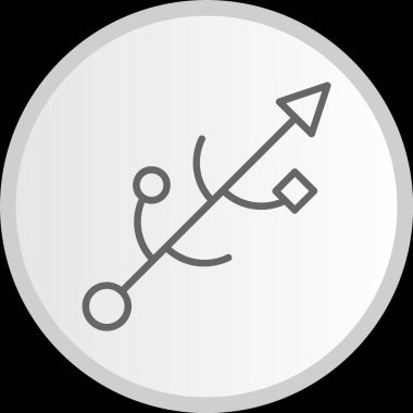 Usb Bağlantı Hattı Gri Simge Çemberi