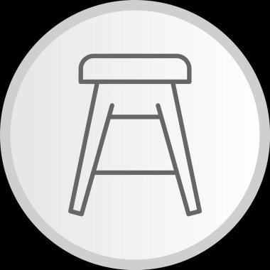 Tabure Çizgisi Çemberi Gri Simgesi