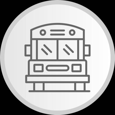 Okul Otobüs Hattı Çemberi Gri Simgesi