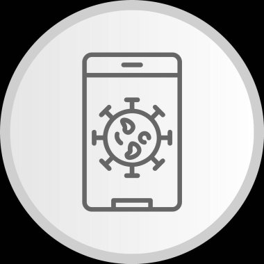 Virüs Çizgisi Çemberi Gri Simgesi