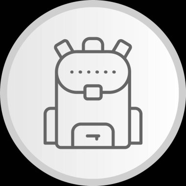 Okul Çantası Hattı Gri Çember Simgesi