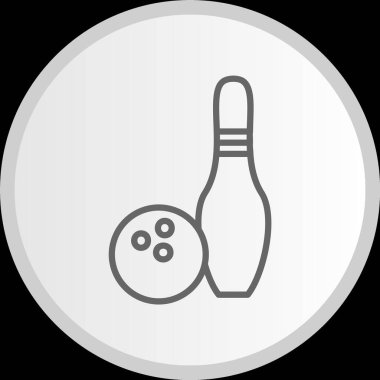 Bowling Çizgisi Çemberi Gri Simgesi