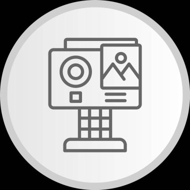 Kamera Hattı Gri Simge Çemberi