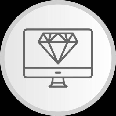 Elmas Çizgisi Çemberi Gri Simgesi