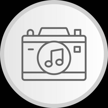 Müzik Hattı Çemberi Gri Simge