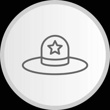 Şapka Çizgisi Çemberi Gri Simgesi