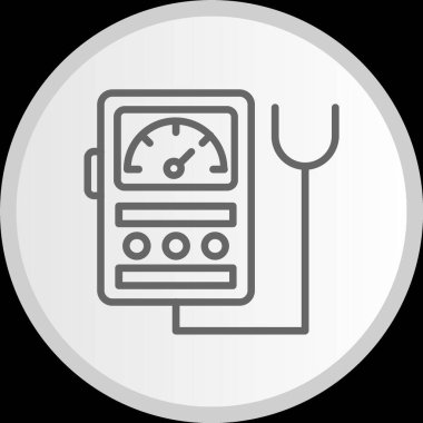 Voltmetre Çizgisi Çemberi Gri Simge