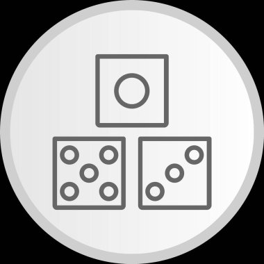 Dices Line Çemberi Gri Simgesi