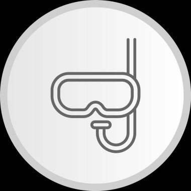 snorkel Line Circle Grey Icon clipart