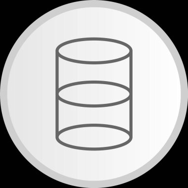 Silindir Çizgisi Çemberi Gri Simgesi