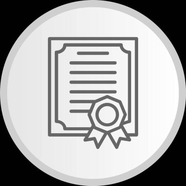 Diploma Çizgisi Çemberi Gri Simge