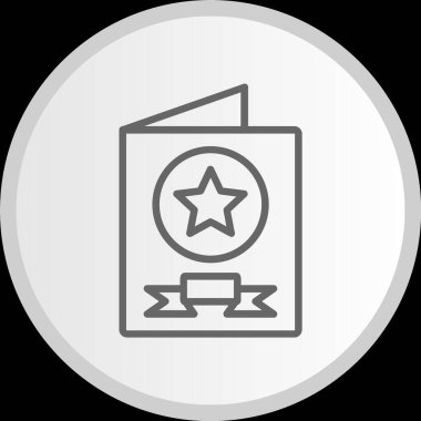 Tebrik kartı çizgisi Gri Simge Çemberi