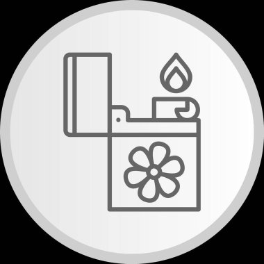 Açık Çizgi Çemberi Gri Simgesi