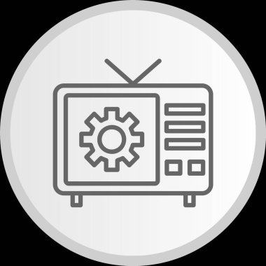 TV Onarım Hattı Çemberi Gri Simge