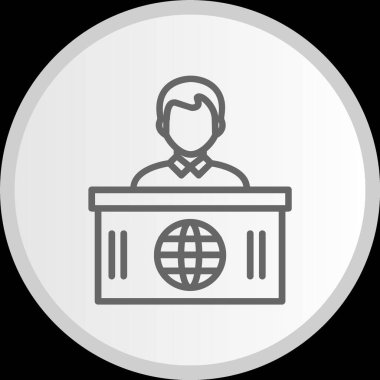 Seyahat Ajansı Gri Çember Simgesi