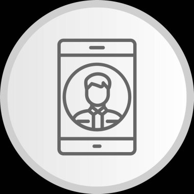 Profil Çizgisi Çemberi Gri Simgesi