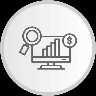 Veri Analizi Çizgisi Çemberi Gri Simgesi