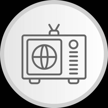 Televizyon Hattı Çemberi Gri Simge