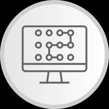 Kalıp Çizgisi Çemberi Gri Simgesi