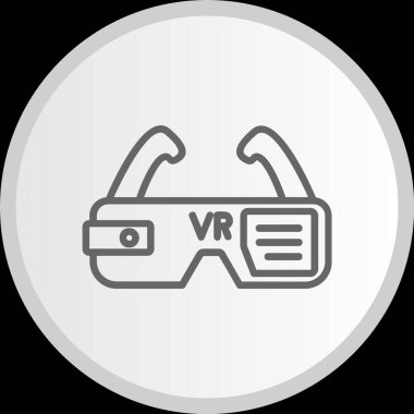 Gözlük Çizgisi Çemberi Gri Simge