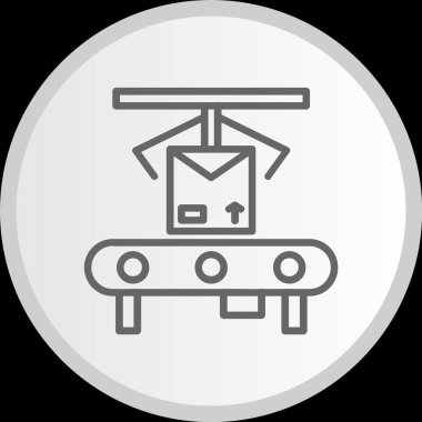 Taşıyıcı Şerit Vektör Hattı Gri Çember Simgesi