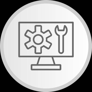 Teknik Destek Hattı Çemberi Gri Simge