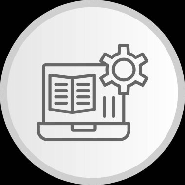 Ders Çizgisi Çemberi Gri Simgesi