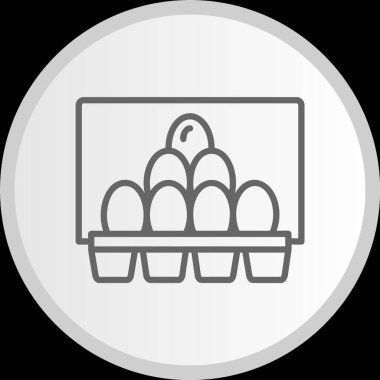 Yumurta Karton Çizgisi Çemberi Gri Simge