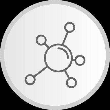 Zihin Haritası Vektör Çizgisi Çemberi Gri Simgesi