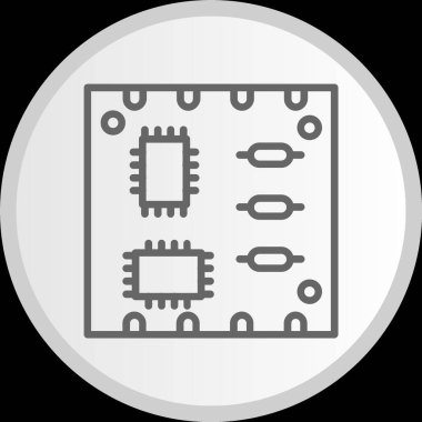 Pcb Tahta Çizgisi Çember Gri Simge