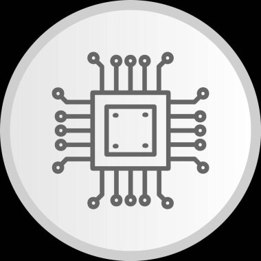 Mikroçip Hattı Çember Gri Simge