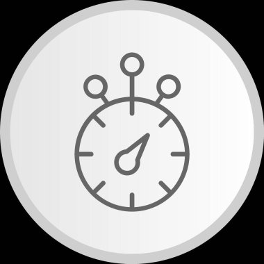 Stopwatch Çizgisi Çemberi Gri Simge