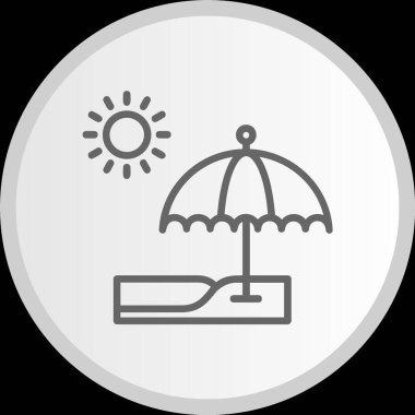 Sahil Çizgisi Çemberi Gri Simgesi