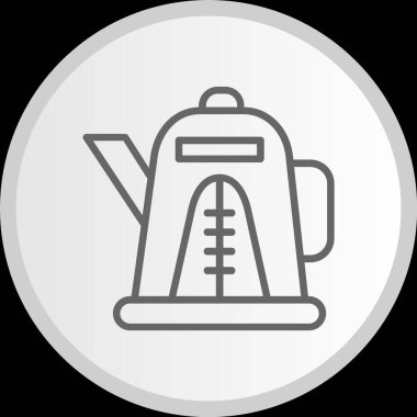 Elektrik Kettle Hattı Gri Simge Çemberi