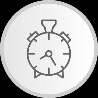 Alarm Saat Çizgisi Çemberi Gri Simge