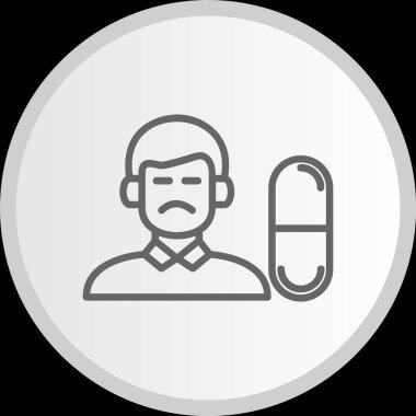 Uyuşturucu Bağımlısı Gri Simge Çemberi